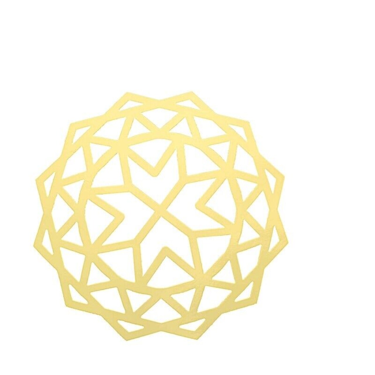 6 Metallic Gold 13 in Cardboard PLACEMATS Laser Cut Geometric Star Design